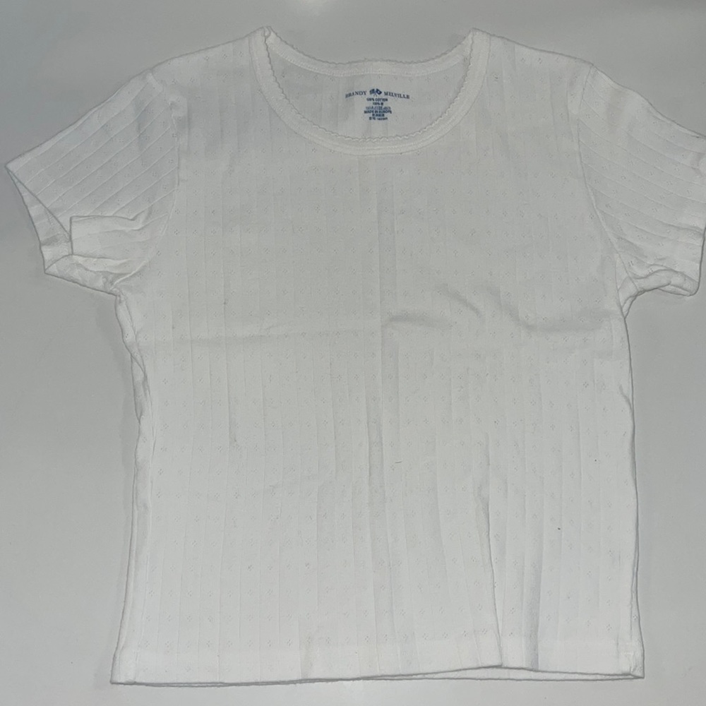 Brandy Melville White Lace T Shirt
